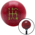 thumbnail image 1 of American Shifter  Green Shift Pattern CP15n Red Metal Flake Shift Knob with M16 x 1.5 Insert Shifter, 1 of 1