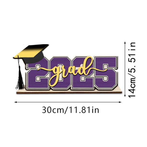 Decoraciones de la Mesa de la Temporada de Graduación de 2025 Fiesta de la Noche Decoración de la Graduación de la Escuela en el Hogar Decoración de la Mesa de Madera