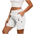 thumbnail image 3 of QATAINLAV Women's Lightweight Golf Long Cargo Shorts Summer Outdoor Travel Hiking Shorts with Pockets Vacation Clothes White M, 3 of 7