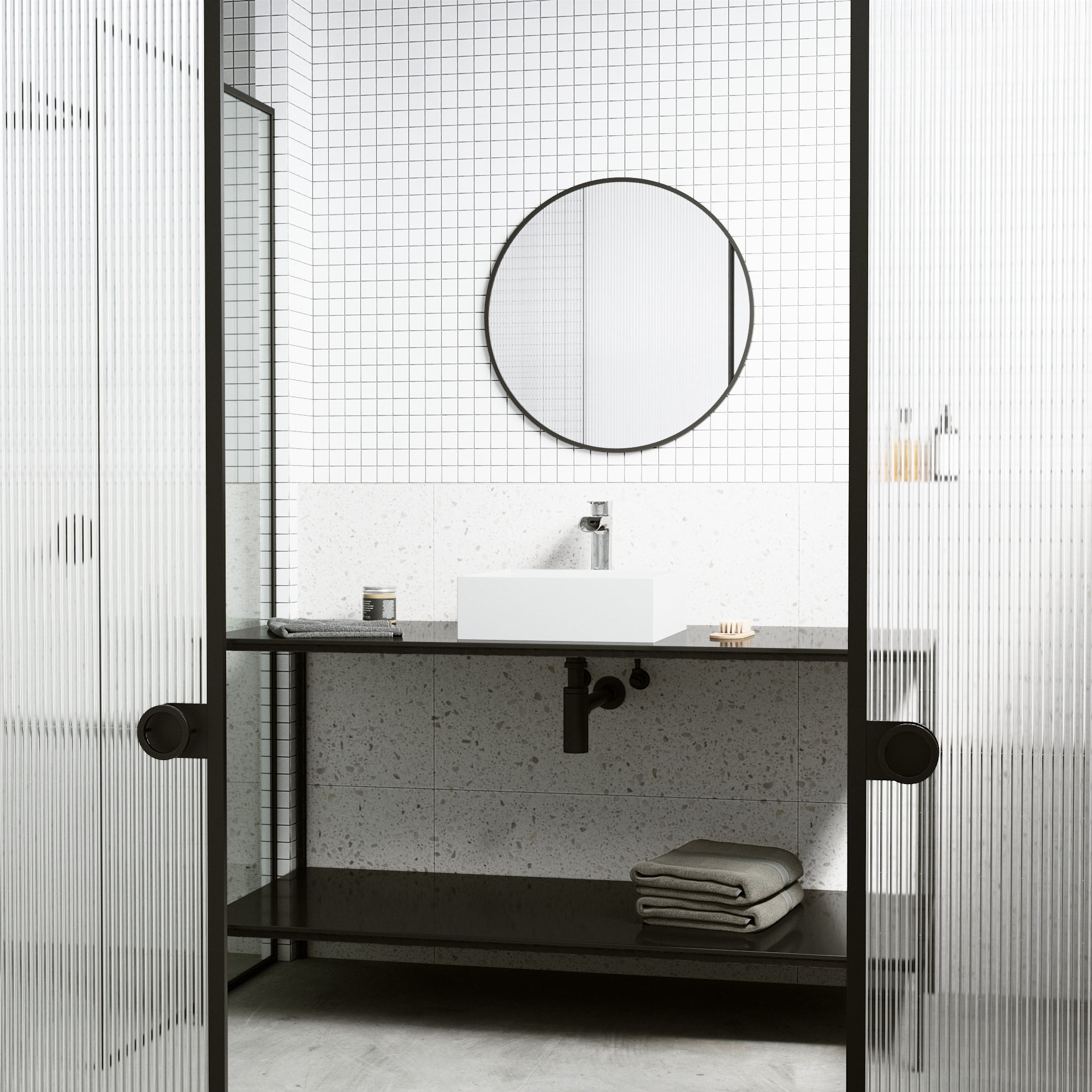 VIGO Starr Modern White Matte Stone 15 in. L x 15 in. W x 5 in. H Square Vessel Bathroom Sink