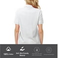 thumbnail image 3 of FRESH TEE Women's Adult Unisex 100% Cotton Button up Polo Shirt Short Sleeve for Daily Work School Uniform (Small, 2pk White), 3 of 6