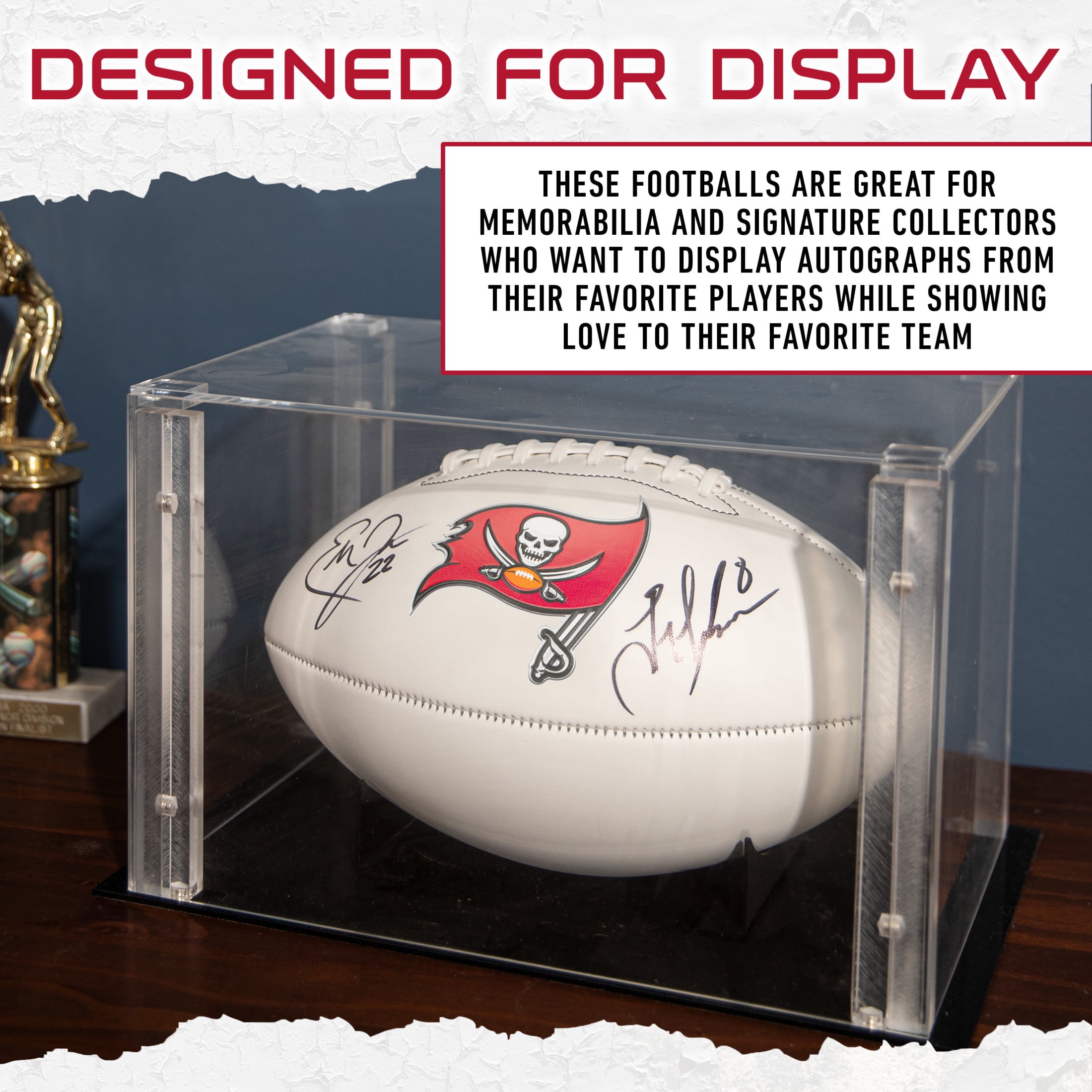 Franklin Sports NFL Tampa Bay Buccaneers Autograph Football - Official Size White Panel Souvenir Football for Autographs + Signatures - NFL Team Fan Shop Memorabilia Football for Display