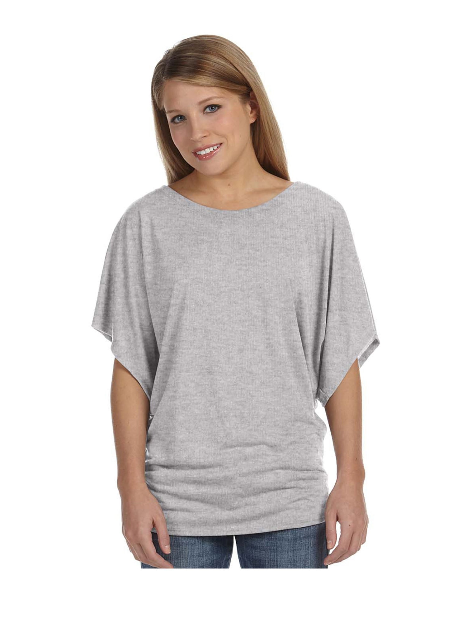 Flowy Draped Sleeve Dolman T-Shirt 