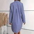 thumbnail image 5 of Diufon Womens Long Sleeve Dresses Lapel Button down Shirts Dress Trendy Stripe Printed Dress, 5 of 5