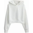 thumbnail image 2 of Amazhiyu Women’s Fleece Cropped Hoodies Casual Long Sleeve Pullover Crop Tops, 2 of 6
