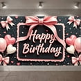 thumbnail image 3 of Pink Style Banner Bowknot Design Birthday Display Heart-shaped Balloons Star Pattern Party Backdrop for Birthday Party Girls' Party Photo Shoot, 3 of 9