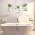 thumbnail image 5 of ZHONGYUTONG Tropical Beach Wall Art 3 Pieces Seaside Palm Tree Picture Print on Canvas Seascape Artwork Rustic Ocean Bathroom Decor Framed (11.00" x 14.00" x 3PCS), 5 of 6