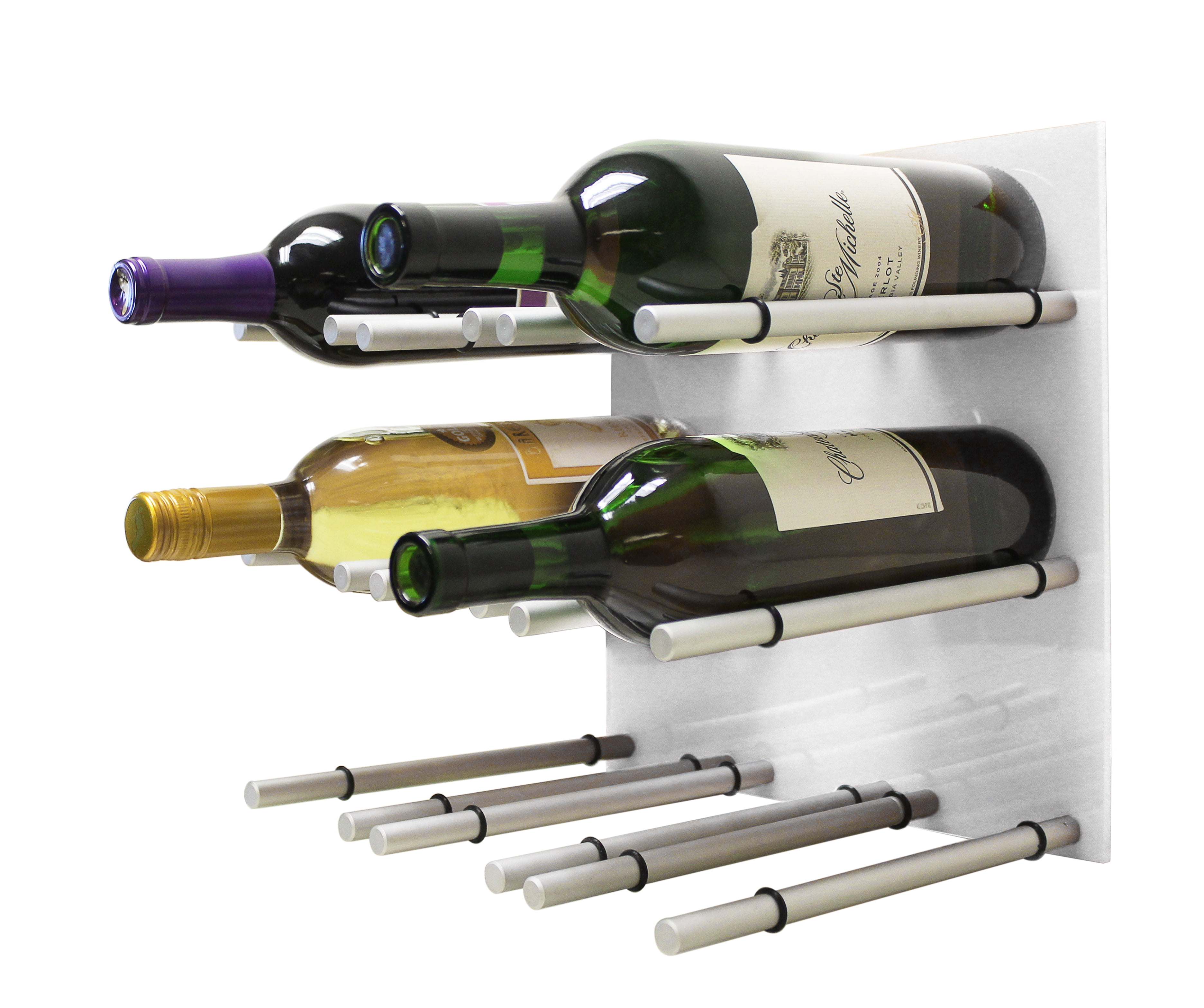 9 Bottle Acrylic Peg Wine Racks (White)