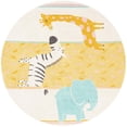 thumbnail image 2 of Unique Loom Whimsy Kids Collection Area Rug - Wildlife (5' 3" Round Ivory/Light Blue), 2 of 9