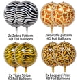 thumbnail image 2 of Finypa 22 inches Large Animal Print Foil Balloons, Zebra Stripe/Cheetah, 8 Pieces, 2 of 3