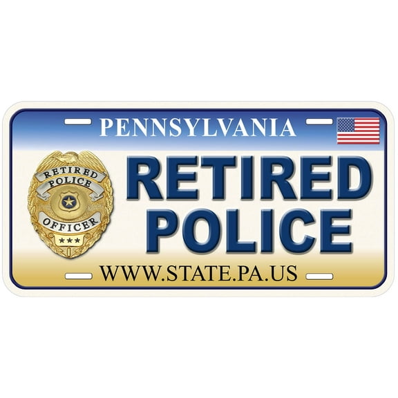 Pennsylvania Retired Police Novelty Car Auto License Plate