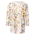 thumbnail image 4 of YanHoo Hauts à Manches 3/4 pour Femmes Grande Taille T-Shirts à Manches 3/4 à Col Rond Coupe Ample T-Shirts Graphiques à Manches 3/4 pour Femmes T-Shirts à Manches 3/4 Cadeaux de la Fête des Mères, 4 of 5