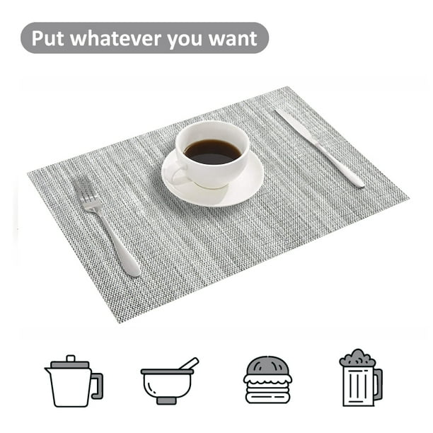 Howarmer Placemats, Washable Woven Vinyl Placemats, HeatResistant