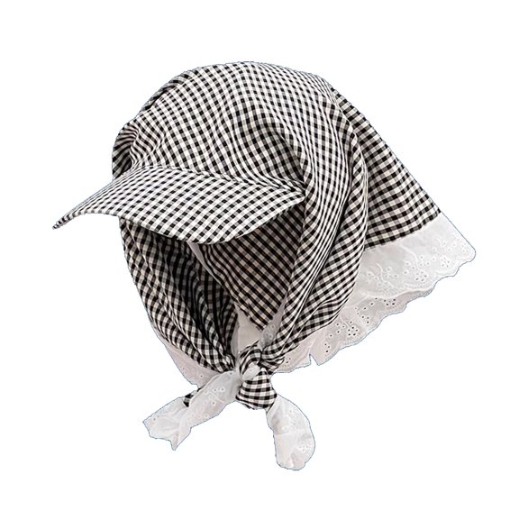 bestolf Turban Hat Adjustable Rear Strap Sweet Bow Widened Brim Blocks UV Rays Neck Protection Quick-Dry Ventilated Sun Hat