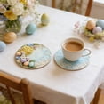 thumbnail image 4 of Easter Bunny Coaster Set of 6, Non Slip Absorbent Silicone Coasters for Drinks, 3.54 Inch Spring Themed Home Decor with Raised Design for Coffee Table, Kitchen, Dining, C, 4 of 6