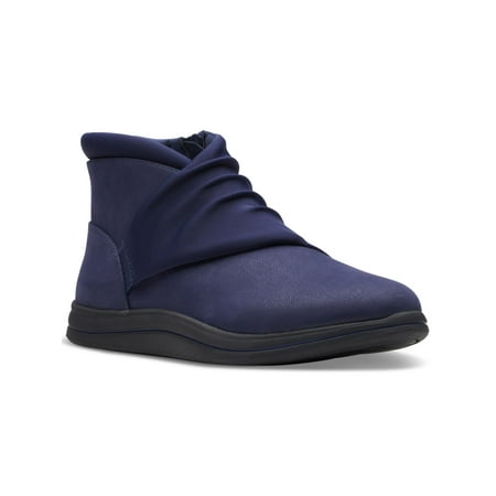 

CLOUD STEPPERS BY CLARKS Womens Navy Cushioned Removable Insole Breeze Round Toe Zip-Up Booties 5.5 M