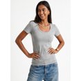 thumbnail image 4 of Emmalise Women’s 3-Piece Top Set: Cami, Short & Long Sleeve Scoop Neck Essential Heather & Oatmeal Mix-S, 4 of 7