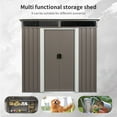 thumbnail image 6 of CarButler 6x5ft Metal Outdoor Storage Shed with Window and Transparent Plate, Lockable Sliding Doors for Garden Backyard Patio Lawn Gray, 6 of 7