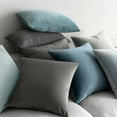 thumbnail image 4 of Pack of 2 Velvet Pillow Covers Decorative Square Pillowcase Soft Solid Cushion Case for Sofa Bedroom Car 22 x 22 Inch Dark Grey, 4 of 7
