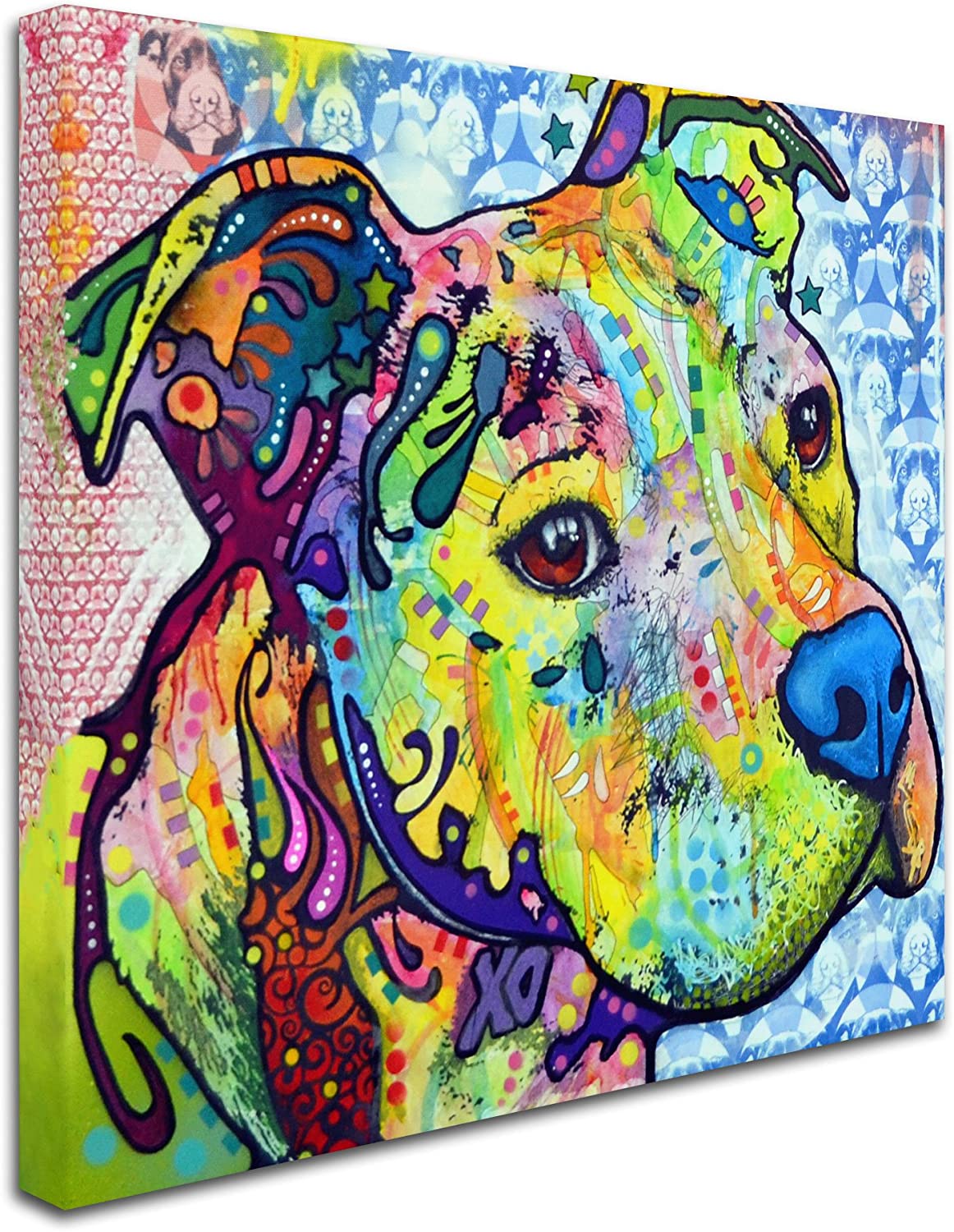 Unique Area Rugs  Dean Russo - Ilustrious Pitbull Dog - DiaNoche Designs