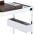 thumbnail image 3 of Chrome finish serving cart with wooden tray and caster wheels for convenient serving in kitchens, 3 of 4
