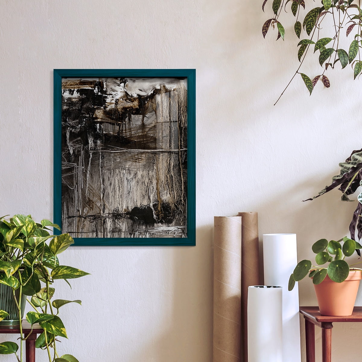 Continuum II -Framed Print w/glass-Ocean Blue