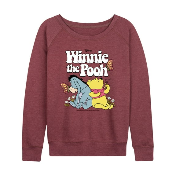 Winnie the Pooh - Pooh Bear and Eeyore Sitting and Relaxing - Women's Lightweight French Terry Long Sleeve Shirt