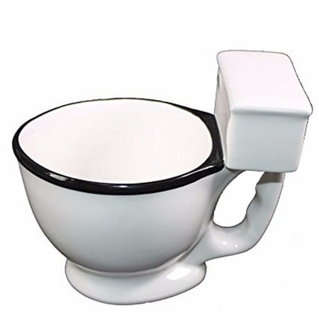 White Ceramic Porcelain Toilet Bowl Coffee Mug Funny Joke Gag Prank Gift