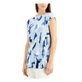 thumbnail image 3 of Alfani Womens Abstract Sleeveless Blouse Top, Blue, Small, 3 of 4