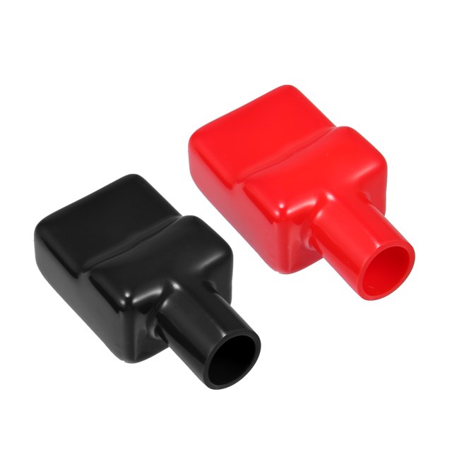 Unique Bargains 1 Pair Battery Terminal Insulation Covers 14mm 0.55' ID Battery Post Cap Universal for Car PVC Red Black