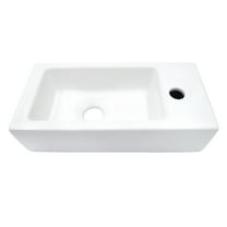 Kingston Brass LB1473R Dibrach 14-3/4" Ceramic Rectangle Wall Mount Bathroom Sink, White