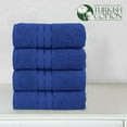 thumbnail image 4 of Elegant Comfort Turkish Cotton Hand Towel Set, 4-Pack, 16" x 28", Highly Absorbent - Soft Bathroom Towels, Royal Blue, 4 of 6