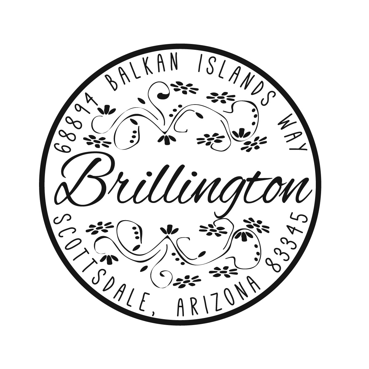 Personalized Round Self-Inking Rubber Stamp - The Brillington