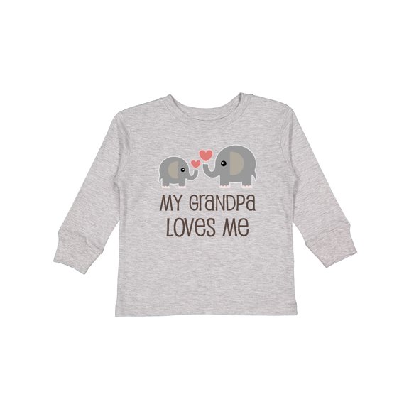 Inktastic My Grandpa Loves Me Boys or Girls Long Sleeve Toddler T-Shirt