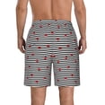 thumbnail image 3 of Kdxio Ladybugs on Black and White Striped Pattern Mens Casual Shorts - Drawstring Summer Beach Sports Shorts for Men, 3 of 9