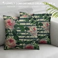 thumbnail image 3 of Shiartex Red and Pink Rose Throw Pillow Cover White Peony Camellia Hydrangea Blue Berries Eucalyptus Leaves Pattern Decorative Square Pillow Case for Home Bedroom Living Room Cushion Cover  White, 3 of 5