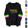 thumbnail image 2 of ClodeEU Women Mardi Gras Sweatshirt ,With Hoodeid , Carnival Outfit Patch Pullover Tops Fat Tuesday Gift Sweatshirt F-Purple,Womens Plus M, 2 of 5