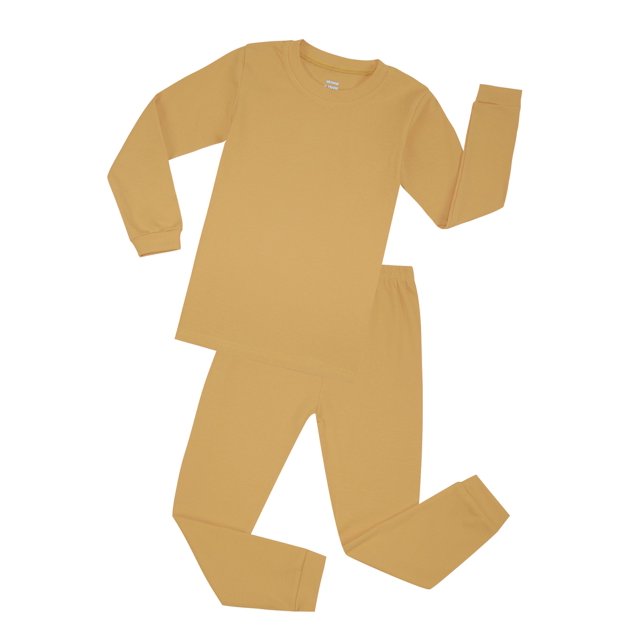 Elowel Ensemble Pyjama 2 Pièces Beige Garçon 100% Coton Taille 12 M -12 Ans