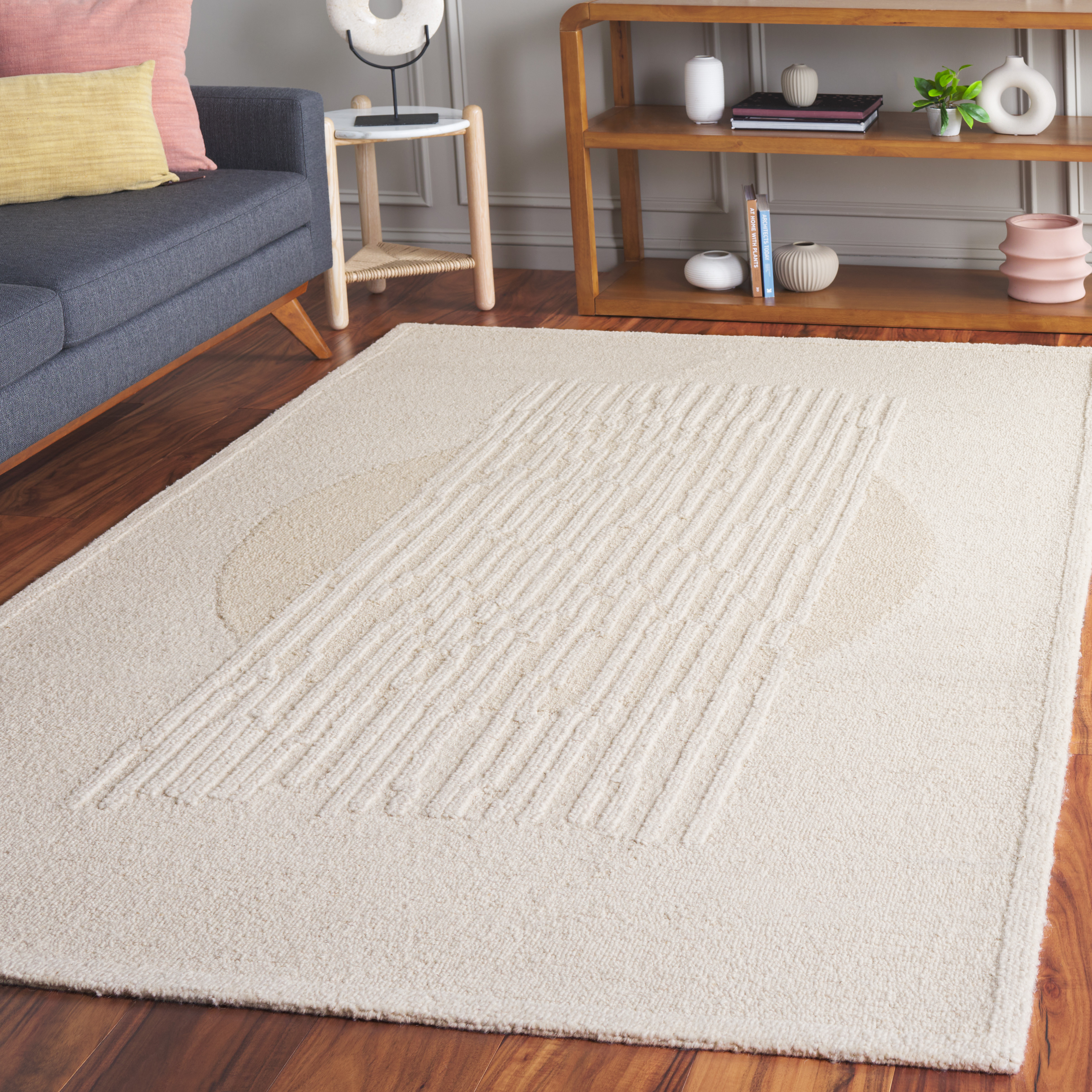 SAFAVIEH Rodeo Drive Robbie Abstract Area Rug, Ivory/Beige, 4' x 6'