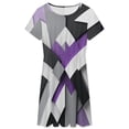 thumbnail image 3 of Purple Black Grey Abstract Sundress Short Sleeve Dress Summer Women Clothes Dress for Women Dresses, 3 of 7