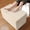 Beige, variant on Rectangular Pouf Ottoman, Stuffed Floor Pouf with Foam Chunk Filling, Soft Coral Fleece Furry Foot Rest Stool, Multi-Use Ottoman for Living Room, Wide Stripe Boho Decor, Beige