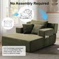 thumbnail image 3 of PUKNLY 60" Oversized Chaise Lounge Chair, 70" Boneless Corduroy Cloud Couch with 4 Pockets, 3 Pillows & 2 Cup Holders, Deep Seat Sleeper Sofa Bed for Living Room Bedroom Apartment, No Assembly,Green, 3 of 9