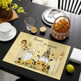 thumbnail image 3 of Yellow Sunflowers Placemats Set of 8, Gnomes Farmhouse Botanical Bee Placemats for Dining Table, Place Mats for Kitchen Tabletop, Waterproof Wipeable Dining Table Mats Set, 3 of 9