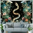 thumbnail image 4 of WYYP Boho Snake Floral Aesthetic Tapestry, Moon Phase Sun And Moon Art Tapestries, Cute Moth Vintage Botanical Fairy Flower Plant Tapestry Wall Hanging for Bedroom Living Room Dorm, Black Painting, 4 of 6