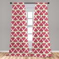 thumbnail image 5 of Ambesonne Fruits Curtains, Watermelon, Pair of 28"x63", Dark Coral Fern Green, 5 of 5