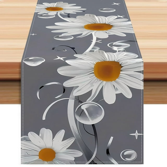 GUANGHONG Table Décoration Nouveau Drapeau Fleur Abstraite de Printemps de Table pour Salon Nappe Imprimée en Lin