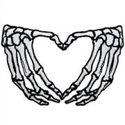 ZEGINs Skeleton Heart Hands Patch Embroidered Applique Iron On Sew On Emblem