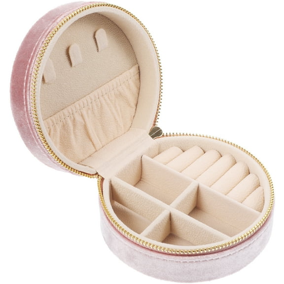 Jewelry Box Ring Small Earring Organizer Travel Case Earrings Accessories Pink Flannel