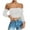 White, variant on Timegard Off the Shoulder Tops for Women Long Sleeve Slim Fitting Crop Tops Comfy Going out Tops Trendy