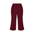 thumbnail image 5 of Capri Pants for Women 2025 High Waisted Wide Straight Leg Casual Loose Yoga Capris with Pockets Womens Cropped Pants, 5 of 6
